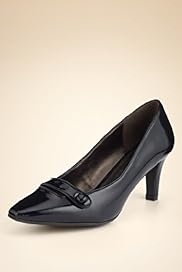 Footglove Original Leather Wide Fit Button Court Shoes