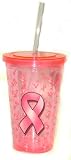 Spoontiques Pink Ribbon Fight Breast Cancer Clear Acrylic Cup
