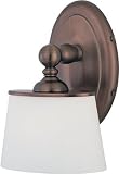 Tucson - 1 Light Bathroom Vanity Wall Sconce Lighting Fixture - Brushed Bronze - White Opal Oval Shaped Glass - B4699