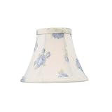 Livex S323 Chandelier Shade White with Blue Floral Print Silk Bell Clip Shade