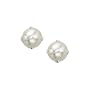 14K White Gold Prong Set 4 MM Natural Pearl Earring Studs