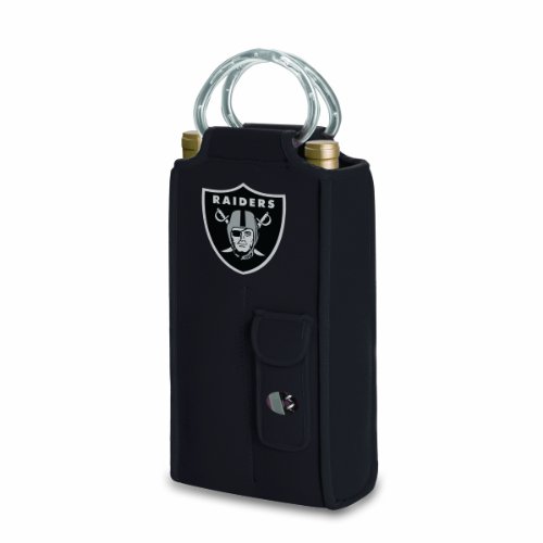 NFL Oakland Raiders Metro Brunello Insulated Neoprene Two-Bottle Wine Tote with Corkscrew