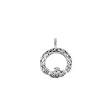 Claddagh Pendant - Sterling Silver Irish Celtic Claddagh Heart Knot Pendant
