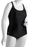 Speedo Women's Aquatic Xtra Life Lycra Solid Contemporary Long Ultraback Swimsuit, Black, 10 Long