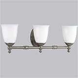 Progress Lighting Victorian Aged Pewter Three-Light Bath Fixture