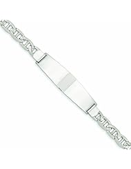 Genuine 14K White Gold 7In Solid Polished Anchor Link Id Bracelet 7 Inches 100% Satisfaction Guaranteed.