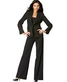 Apparel : Tahari Notch-Collar One-Button Suit