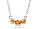 1.00 CTW Citrine Three Stone Pendant Necklace 14K White Gold