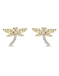 0.30 Cts Diamond Butterfly Earrings in 14K Gold