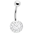 Clear Pave Crystal Sparkler Belly Ring