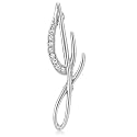 Silver Toned Initial Letter Brooch Pin - J