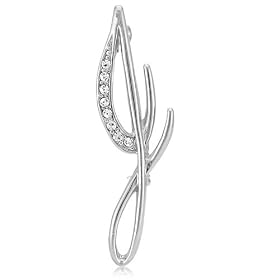 Silver Toned Initial Letter Brooch Pin - J - Ideal Gift For Mother Day, Anniversary, Engagement, Wedding, Birthday, For Her