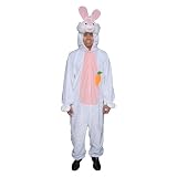Adult Easter Bunny White Plush Costume - Size Adult (one size fits most)