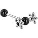 Black Gem Surgical Steel SPINNER Barbell Tongue Ring