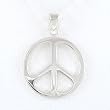 Round Peace Sign Pendant in Sterling Silver, #8294