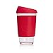 JOCO 16oz Glass Reusable Coffee Cup (Red)