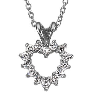 Click here for Platinum Diamond Heart Necklace prices