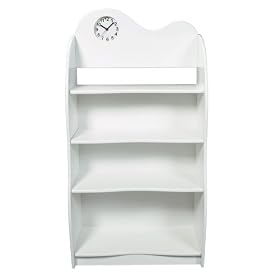 Gift Mark Four Tier Bookcase with Clock, White by Gift Mark