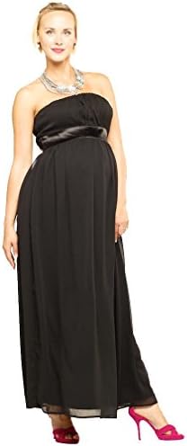 Maternite Long Strapless Tube Maternity Dress - Black - Medium