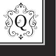 Monogram Black & White Cocktail Napkins - Q