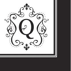 Monogram Cocktail Napkin - Q