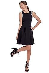 Jersey/Polyamide/Viscose Sleeveless Fit-and-Flare Skater Dress/Mini Dress 