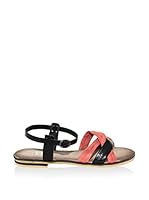 JULIE JULIE Sandalias planas (Negro / Rojo)