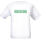 BARCELONA - GREEN LETTERING - City-series - White T-shirt