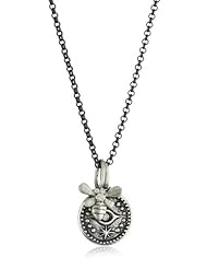 Erica Molinari "Renaissance" Sterling Silver Evil Eye with Hamsa and Bee Charm Necklace