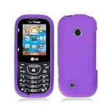 Purple Design Snap-on Rubber Feel Protector Hard Cover Case for LG Cosmos 2 ....