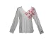 Hue Long-sleeve V-neck Sleepshirt w/ Big Red/Pink Snow Flake