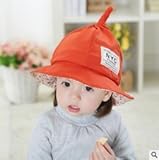 帽子 とんがり キッズ こども コットン 男の子 女の子 両用 50cm カラフル (オレンジ)