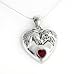 Garnet Horse Heart Sterling Silver Pendant with Kids 14