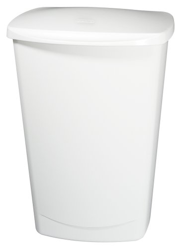 Sterilite 10918006 44 Quart Lift-Top Wastebasket White 6-Pack