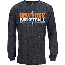 adidas New York Knicks Heathered ClimaLite Long Sleeve T-Shirt