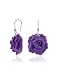 Forzieri Hand Made Rose Sterling Silver Earrings Purple