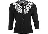 Petite Bay Studio Career Black Embroidered Cardigan