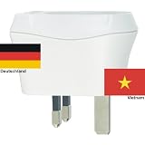 Design Reisestecker Adapter Vietnam auf Deutschland, Schukostecker 230V, Umwandlungsstecker VN-Dvon "Reise-SK"
