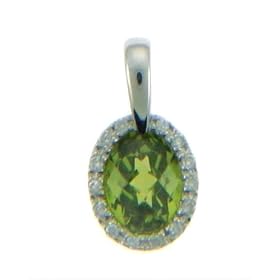 14k White Gold Peridot Pendant Diamond Bezel by Watches Diamond