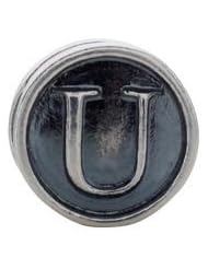 Kera Sterling Silver Alphabet Letter U Bead