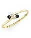 14k Gold Onyx & Diamond Accent Bangle