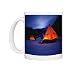 Tilley lamps light two man pyramid tents at night on the snow in Antarctica, Photo Mugs