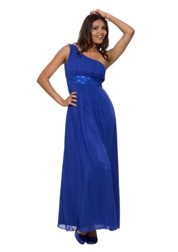 Astrapahl, Schöne Festmode, Abendkleid im Toga Stil, bodenlang, Farbe blau
