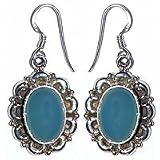 Beaded Earrings in Sterling Silver & Gemstone 1.5 