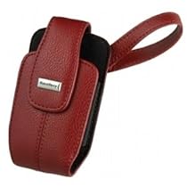 Blackberry Apple Red Leather Vertical Tote With Wrist Strap For 8300 Series