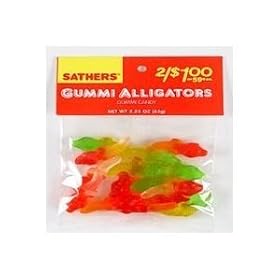 Sathers Gummy Alligators Candy, 2.25 Oz Bag, 12 ea