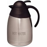 Vacuum Jug - Domed Lid 'HOT WATER'. 1.5 litre capacity. Stainless steel body.