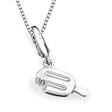 Platinum Plated 925 Sterling Silver Ice Lolly Bracelet Charm With 925 Sterling Silver Chain (16