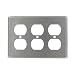Leviton 84030-40 3-Gang Duplex Device Receptacle Wallplate, Device Mount, Stainless Steel