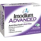Imodium Advanced 18 Chewable Mint Tablets Diarrhea, Bloating, Pressure, Cramp Relief
